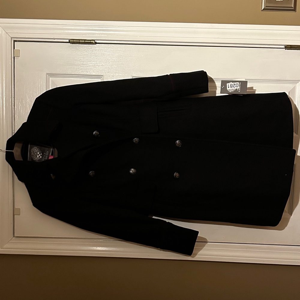 Vince Camuto Black Double-Breasted Coat